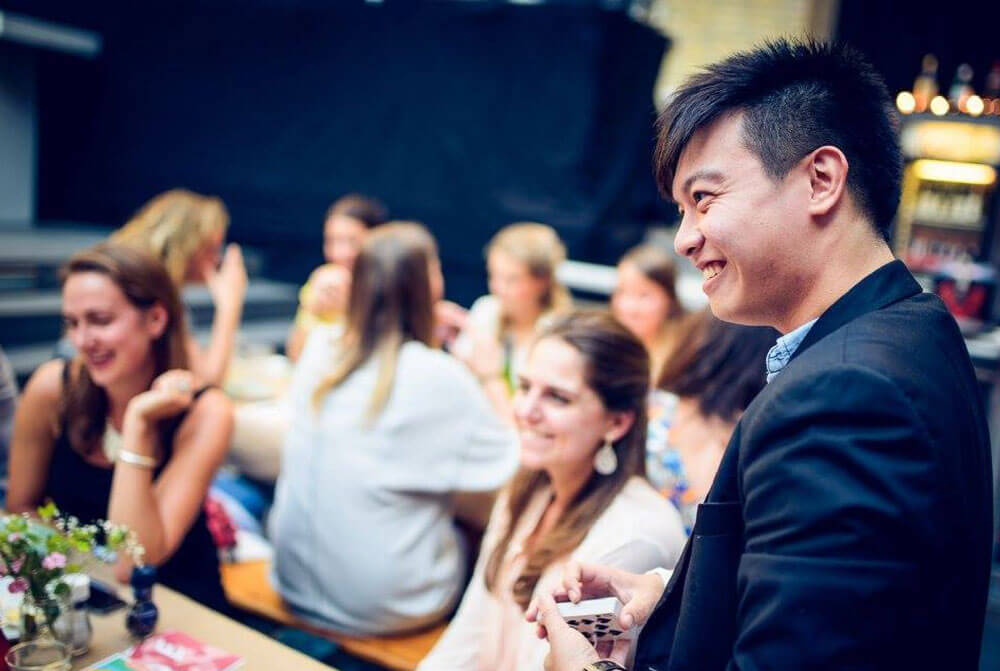 Magician at a Singapore birthday party creating magical moments